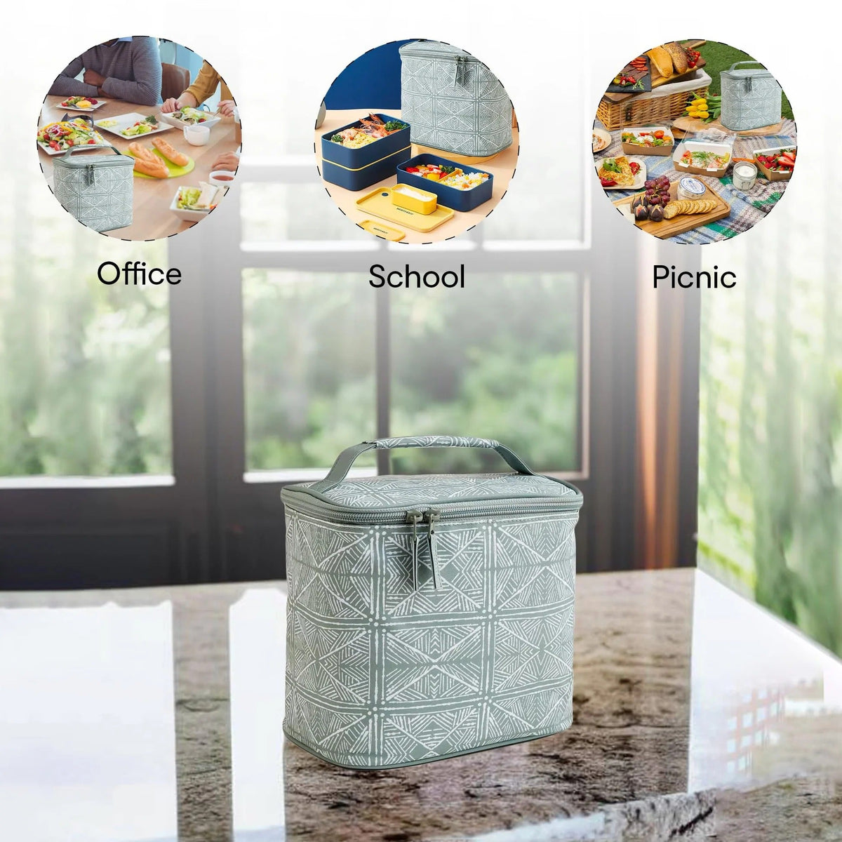 Anko Insulated Lunch Bag for Office Men Women Kids | Polyester | Portable | Tiffin Bag