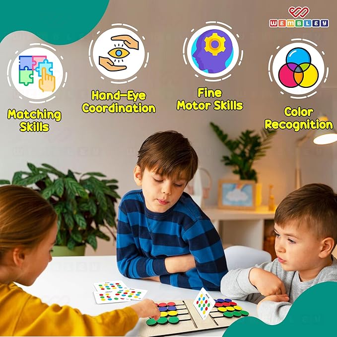 Wembley Montessori Slide Puzzle for Kids 4–8 Years Wooden Color & Pattern Matching