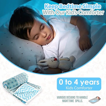 Divine Casa 120 GSM Microfiber Reversible Kids Single Bed Comforter Ultra-Soft Toddler Blanket Colour Aquarius Tile