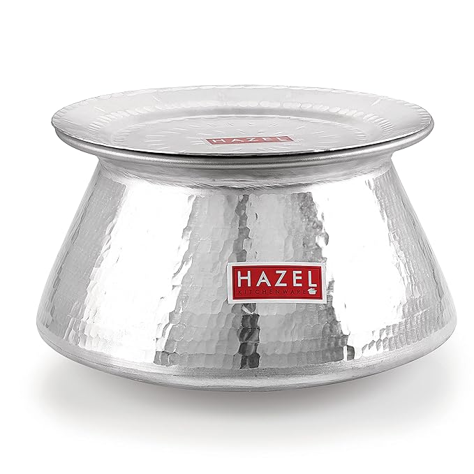 Hazel Aluminium Hammered Finish Handi with Lid Biryani Rice Cooking Pot Degri Tope Patila