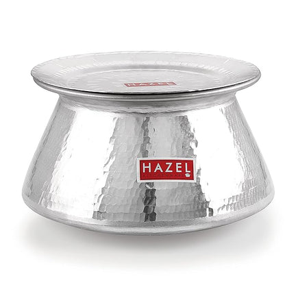 Hazel Aluminium Hammered Finish Handi with Lid Biryani Rice Cooking Pot Degri Tope Patila