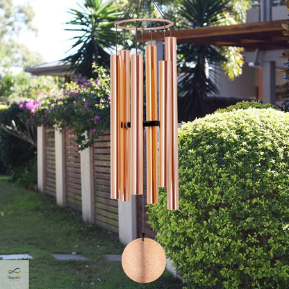 Melody Aureole Tuned Wind Chime 6 Pipes Aluminum Rose Gold 28 inches Long