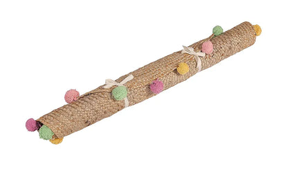 Sashaa World Indian Handmade Jute Braided Round Carpet Colour Beige