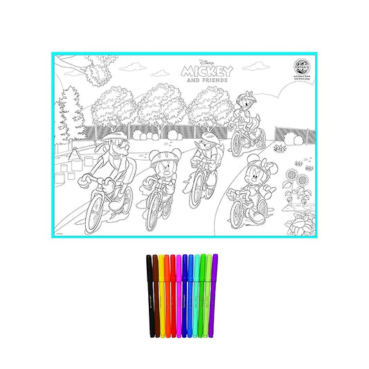 Ratna's My Colouring Mat Disney & Marvel Theme for Kids Washable and Reusable Coloring Kit | Diy Painting Kit | Mickey & Friends