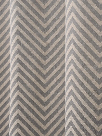 Saral Home Easy Living Chevron Cotton Room Darkening Long Door Grommet Curtains Colour Grey