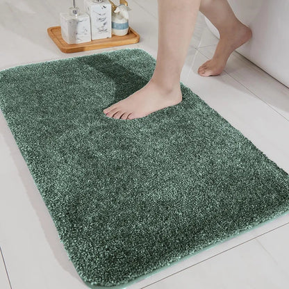 Luxe Home International Microfibre Rectangular Bath mat Super Soft Anti Skid Newman Mats For Bathroom Colour Green