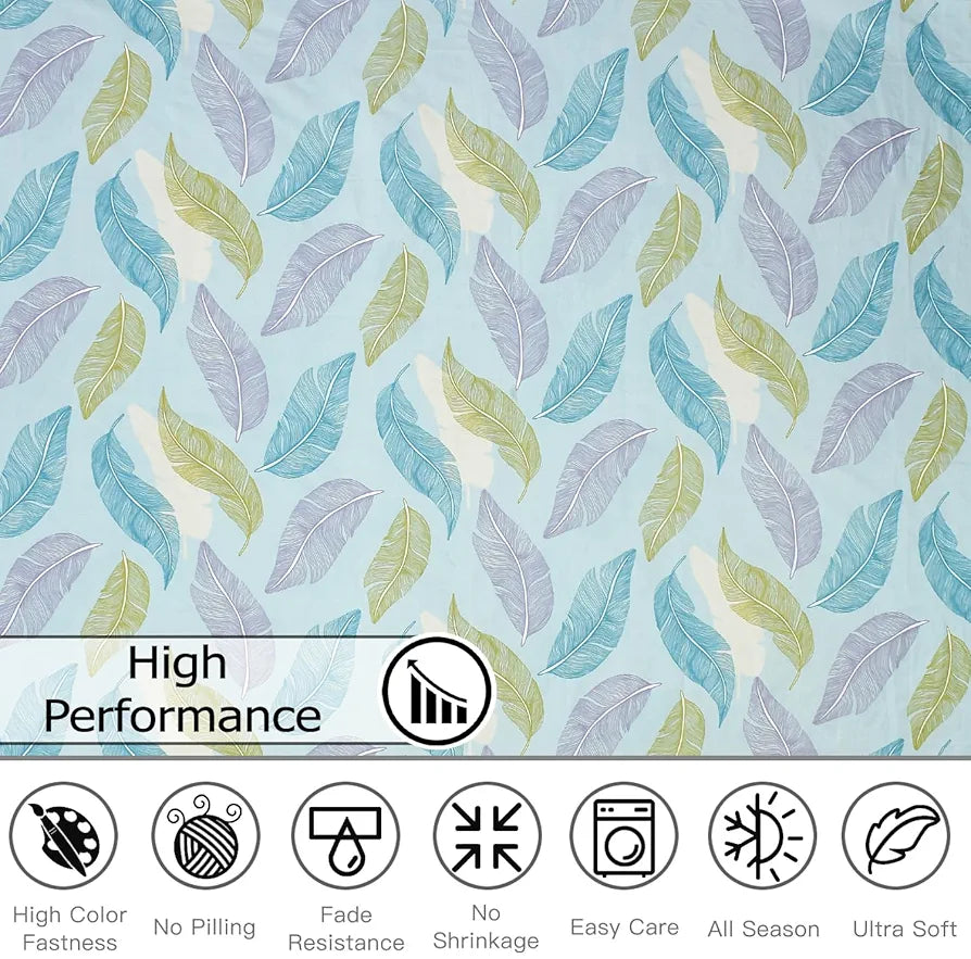 Fresh From Loom Microfiber Soft Cotton Single Size Bedsheet 200 TC Hypoallergenic Soft Bed Sheet with 1 Pillow Cover Aqua Pankh