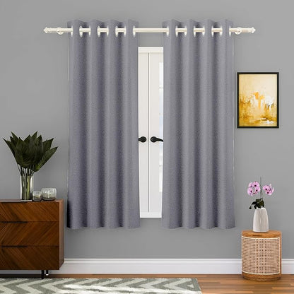 Kuber Industries Stylish Window Curtains for Living Room & Bedroom Web Net Grey Colour
