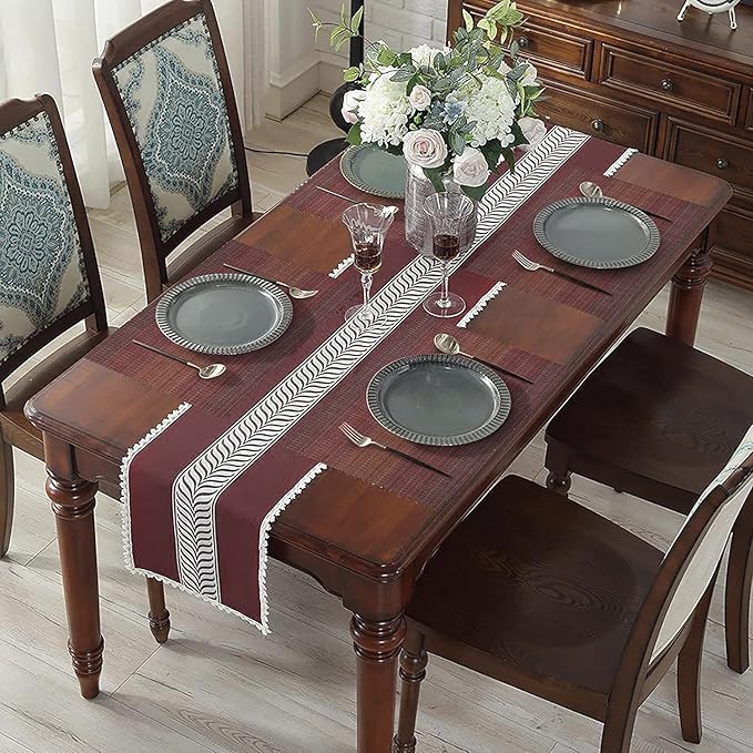 Leeonz Easy to Clean Non-Slip Heat Resistant Dining Table Mats Ombre Red Set of 6pcs
