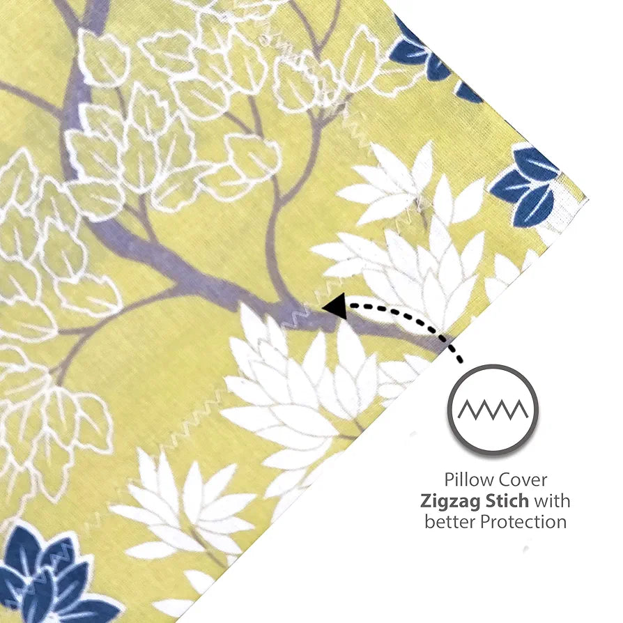 Divine Casa 144 TC Super Soft 100% Cotton Bedsheet for Double Bed  144 Thread Count Floral Lemon Drop