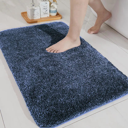 Luxe Home International Microfibre Rectangular Bath mat Super Soft Anti Skid Newman Mats For Bathroom Colour Navy Blue
