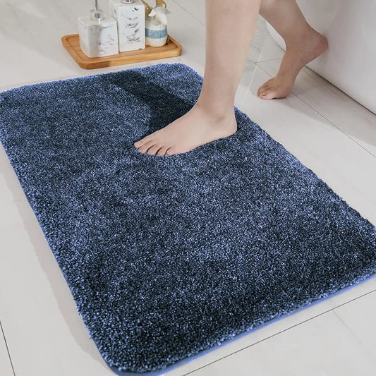 Luxe Home International Microfibre Rectangular Bath mat Super Soft Anti Skid Newman Mats For Bathroom Colour Navy Blue
