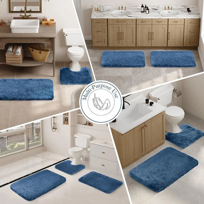 Ishro Home Premium Fuzzy Shag Carpet for Hall Rugs for Living Room, Carpets for Living Room Colour Blue