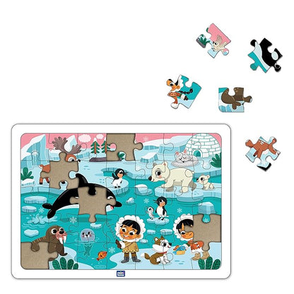 Mini Leaves 24 Piece Puzzle for Kids | Polar Adventure Jigsaw Puzzle | Wooden Puzzles for Kids | Educational Toys for Kids 3+ Years