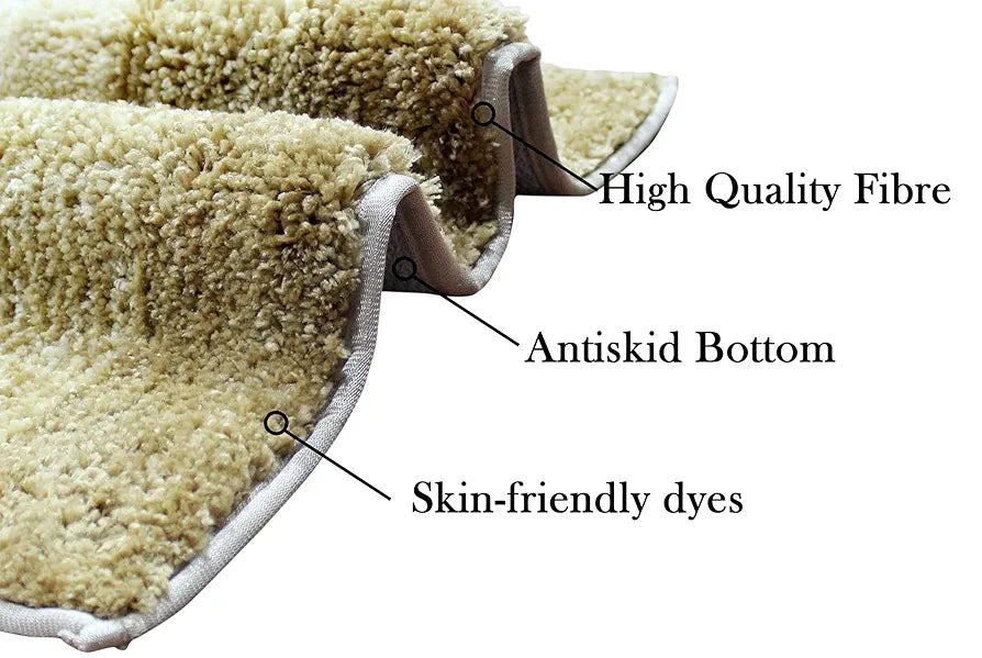Luxe Home Super Soft Oyster Microfiber Bathroom Mat Non-Slip Bath Mat Colour Tabacco
