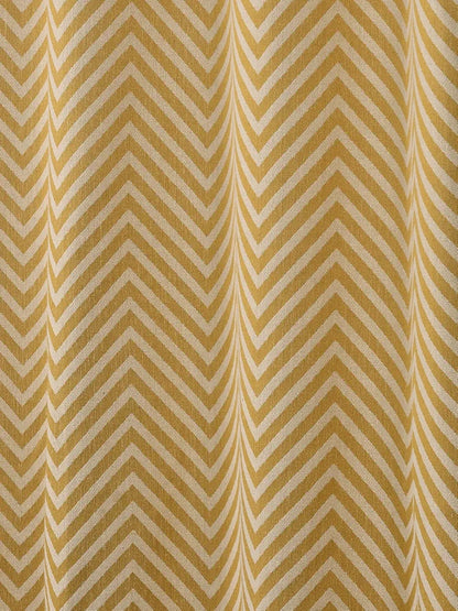 Saral Home Chevron Designer Curtains Colour Yellow