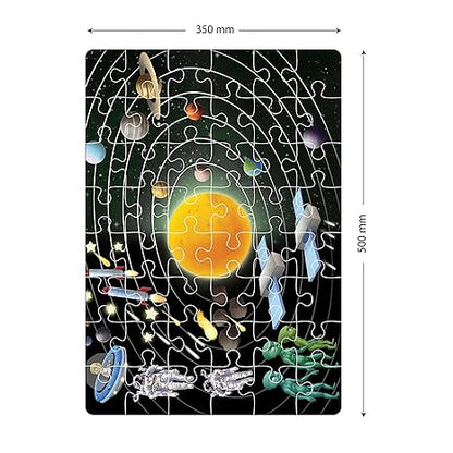 Popcorn Games & Puzzles Look and Find Space 48 Piece Puzzle with 1 Marker for 5 to 8 Years Old Children