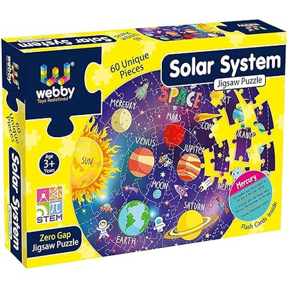 Webby Amazing Outer Space Solar System 60 Pieces Jigsaw Floor Puzzle with 4 Double