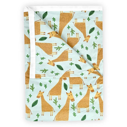 Divine Casa Pure Cotton Printed Single Dohar 120 GSM Soft & Lightweight Throw Blanket Colour Water Blue