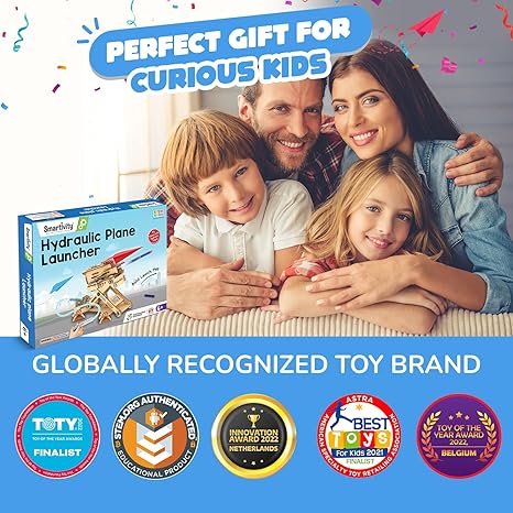 Smartivity 2in1 Hydraulic Aeroplane & Dart Launcher Toy for Kids 6-14 Years Old Birthday Gifts