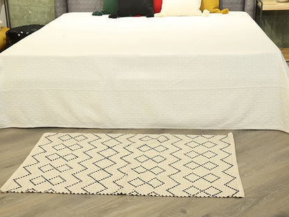 Sashaa World Woven Natural & 100% Cotton Rug Colour Natural & Black Rug