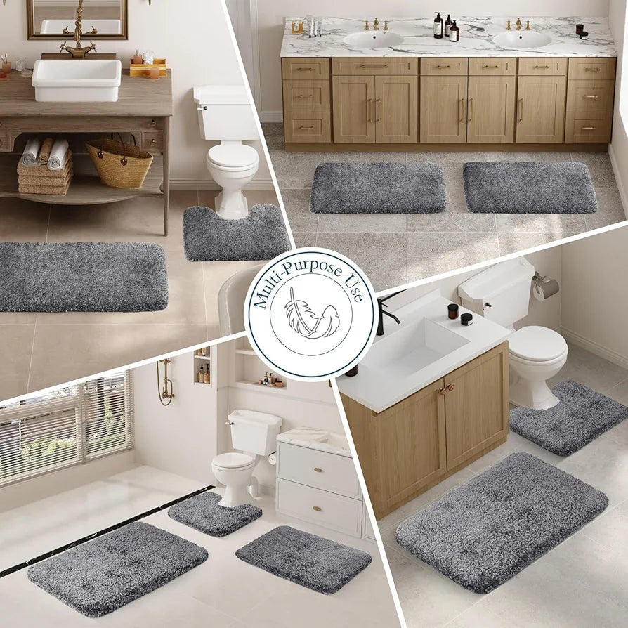 Ishro Home Premium Fuzzy Shag Carpet for Hall Rugs for Living Room Carpets for Living Room Colour Ash Grey