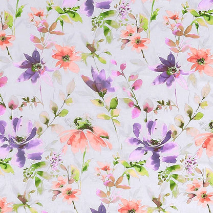 Cloth Fusion Blackout Printed Premium Door Curtains 7 Feet Long Set of 2 Purple Lotus