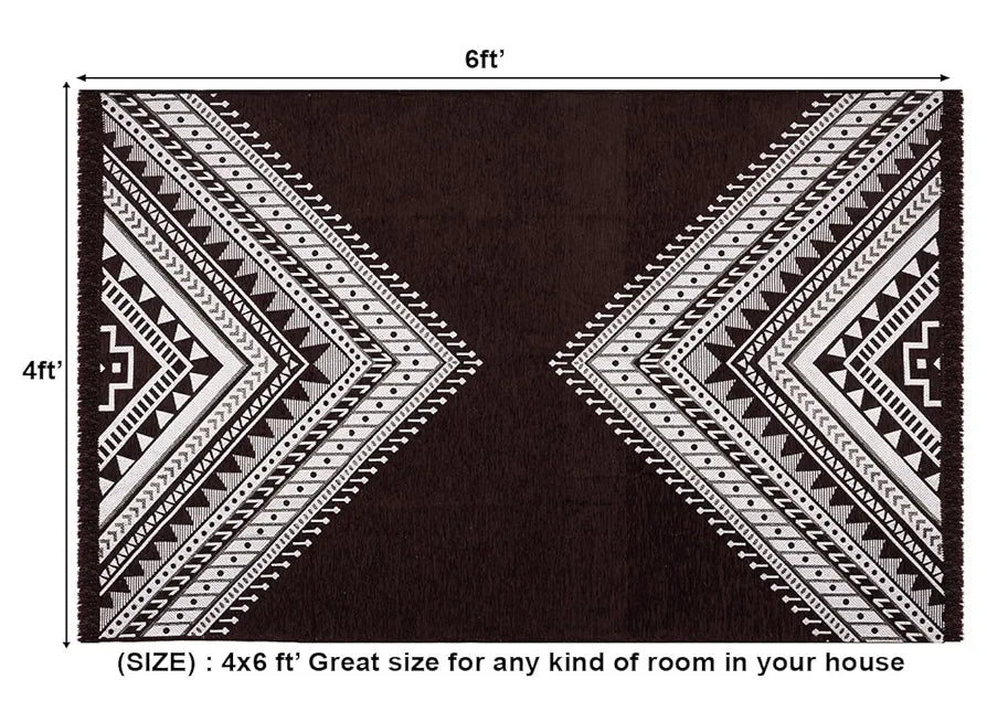 BSB Home Designer Superfine Chenille Carpet Velvet Carpet Area Rug Durries with Fine Gold Yarn for Living Room