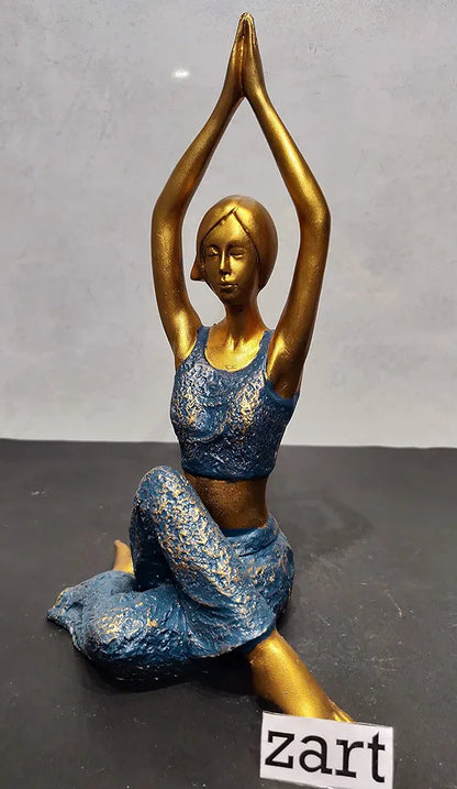 Zart Resin Lady Yoga Poses Showpiece for Home Decor Showpiece