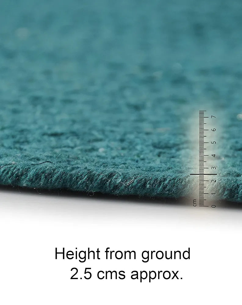 Sashaa World Round Hand Braided Cotton Reversible Rug Colour Blue
