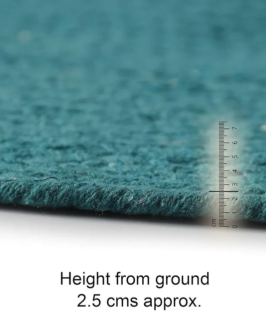 Sashaa World Round Hand Braided Cotton Reversible Rug Colour Blue