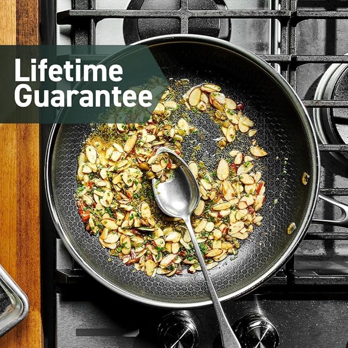 Prabha Tri-Ply Stainless Steel Hexa Cube Non Stick Wok Included Lid, 24cm, 2.8L