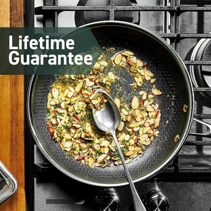 Prabha Tri-Ply Stainless Steel Hexa Cube Non Stick Wok Included Lid, 24cm, 2.8L