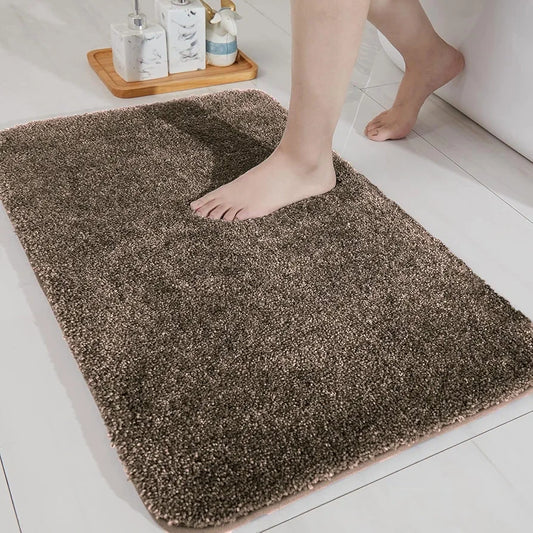 Luxe Home International Microfibre Rectangular Bath mat Super Soft Anti Skid Newman Mats For Bathroom Colour Chocolate