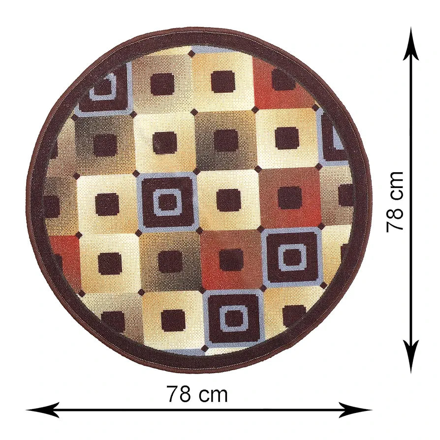 Status Contract Nylon Floor Round Carpet Mats for Living Room Dining Room Bathroom Hall Restaurant with Anti Skid Backing