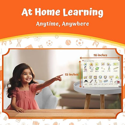Skillofun Tamil Letters Wooden Board with Pictures Tamil Learning Kids Activity Toys