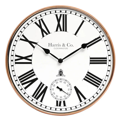 Harris & Co. Clockmasters Premium Metal Analog Wall Clock With Sub-second Dial