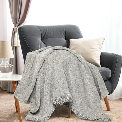 Sashaa World Soft Chenille Throw Colour Grey