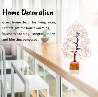 Bezavo Rose Quartz Crystal Tree Copper Wire