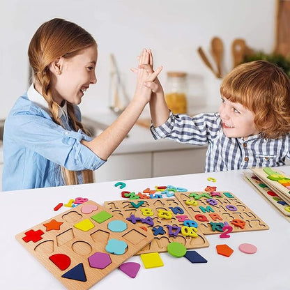 Kidology Wooden Puzzles 3Pcs for Toddlers for Kids Preschool Learning Toys