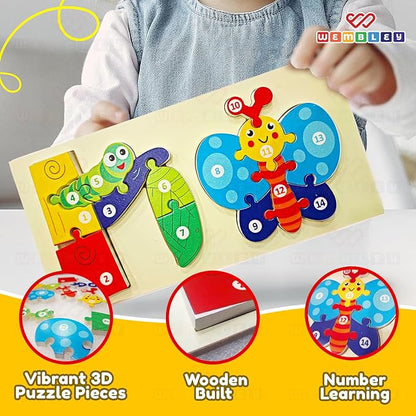 Wembley Wooden Jigsaw Puzzle for Kids Toy Butterfly Life Cycle