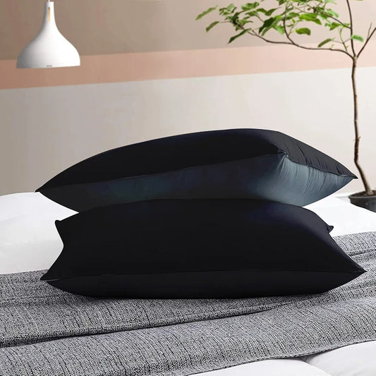 Cloth Fusion Premium Microfiber Soft Pillow Set of 2 Standard Size Black & Grey