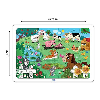 Mini Leaves 24 Piece Wooden Puzzle for Kids | Farmyard Animals Jigsaw Puzzle | Educational Toys for Kids 3+ Years