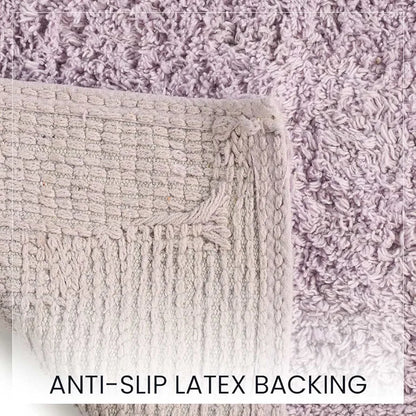 Sashaa World Solid Anti-skid Cotton Bathmat And Contour Set For Bathroom Colour Lilac (Pack of 2)