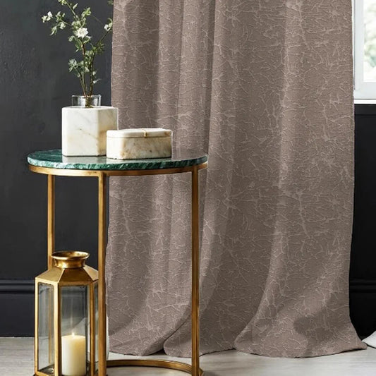 Urban Space Blackout Curtains for Doors Set of 2 Embossed Abstract Design Light Blocking Curtain Earth Brown