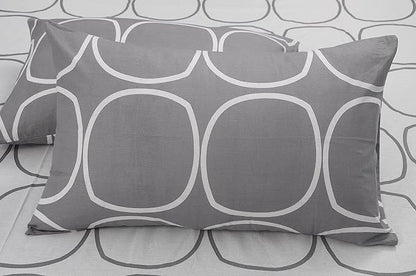 Huesland by Ahmedabad Cotton 144 TC King Size Bedsheet Cotton with 2 Pillow Covers | White & Blue
