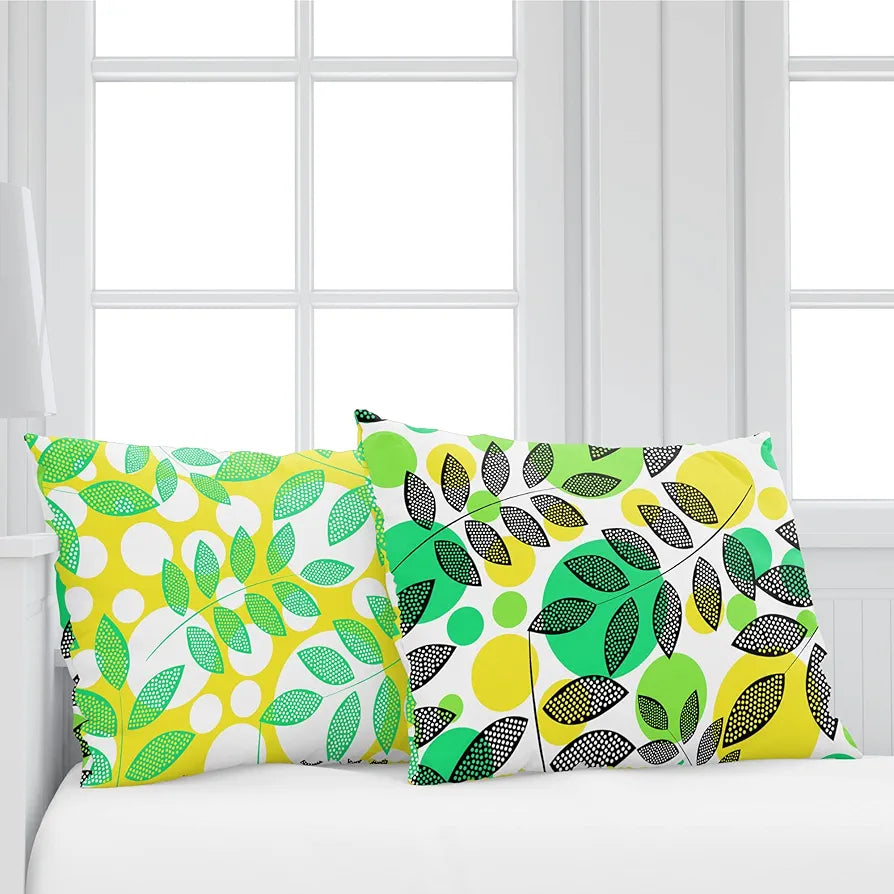 Divine Casa 144 TC Super Soft Cotton Bedsheet for Double Bed  144 Thread Count Floral Colour Green & Yellow