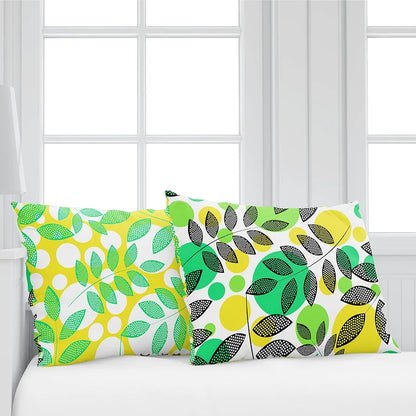Divine Casa 144 TC Super Soft Cotton Bedsheet for Double Bed  144 Thread Count Floral Colour Green & Yellow