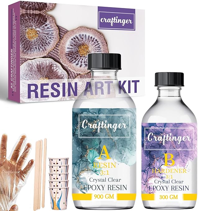 Craftinger Cryastal Clear All in One Epoxy Resin 3:1 Mixing Ratio for Resin Art | 600 Gms