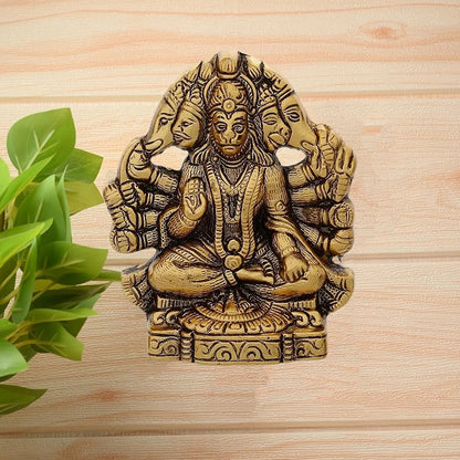Chhariya Crafts Metal Panchmukhi Hanuman Ji Murti Bajrangbali Idol Protection From Evil Eye16 Cm